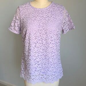 Teddi Rose purple Lace Short-Sleeve Women's Top SZM